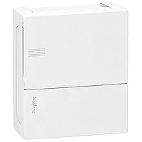 MIP12108 Mini Pragma Щит навесной с белой дверцей, 1 ряд / 8 мод, IP40, IK07, 63А, 2 клеммы